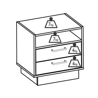 Vente-unique Lot de 2 tables de chevet 2 tiroirs et 1 niche - Coloris : Naturel et anthracite - LEANDRE  