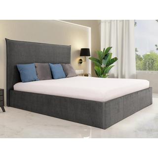 PASCAL MORABITO Lit coffre 140 x 200 cm - Velours - Gris + Matelas - SORYO de Pascal Morabito  