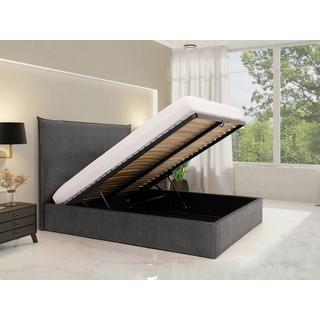 PASCAL MORABITO Lit coffre 140 x 200 cm - Velours - Gris + Matelas - SORYO de Pascal Morabito  