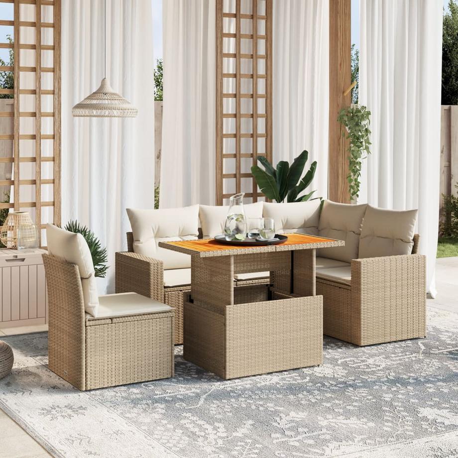 VidaXL set divano da giardino Polirattan  