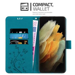 Cadorabo  Hülle für Samsung Galaxy S21 ULTRA Blumen Design Magnetverschluss 