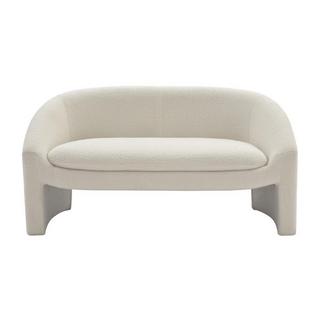 Vente-unique Sofa 2-Sitzer - Bouclé-Stoff - Weiß - OSSANA  