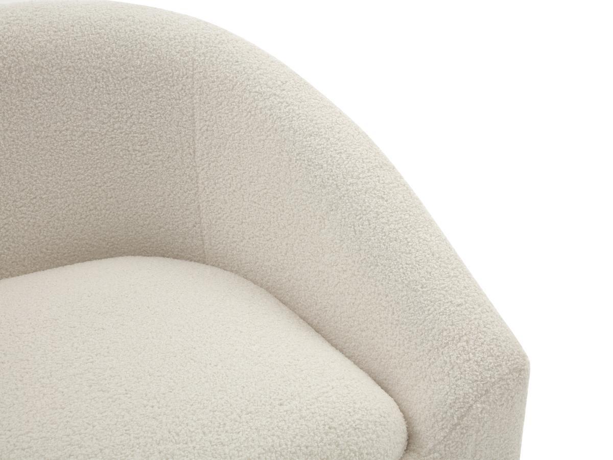 Vente-unique Sofa 2-Sitzer - Bouclé-Stoff - Weiß - OSSANA  