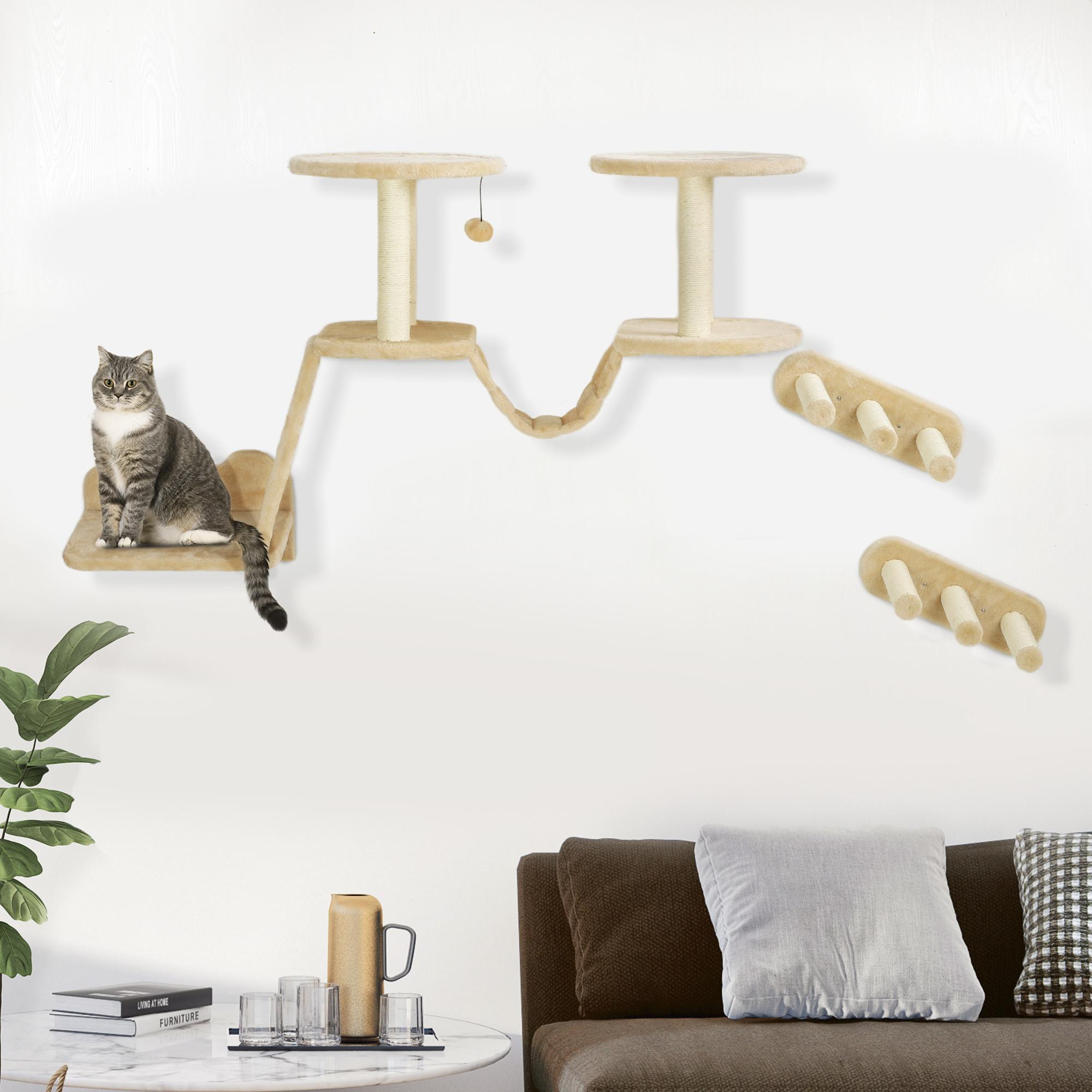 PawHut  Katzen Kletterwand Set 