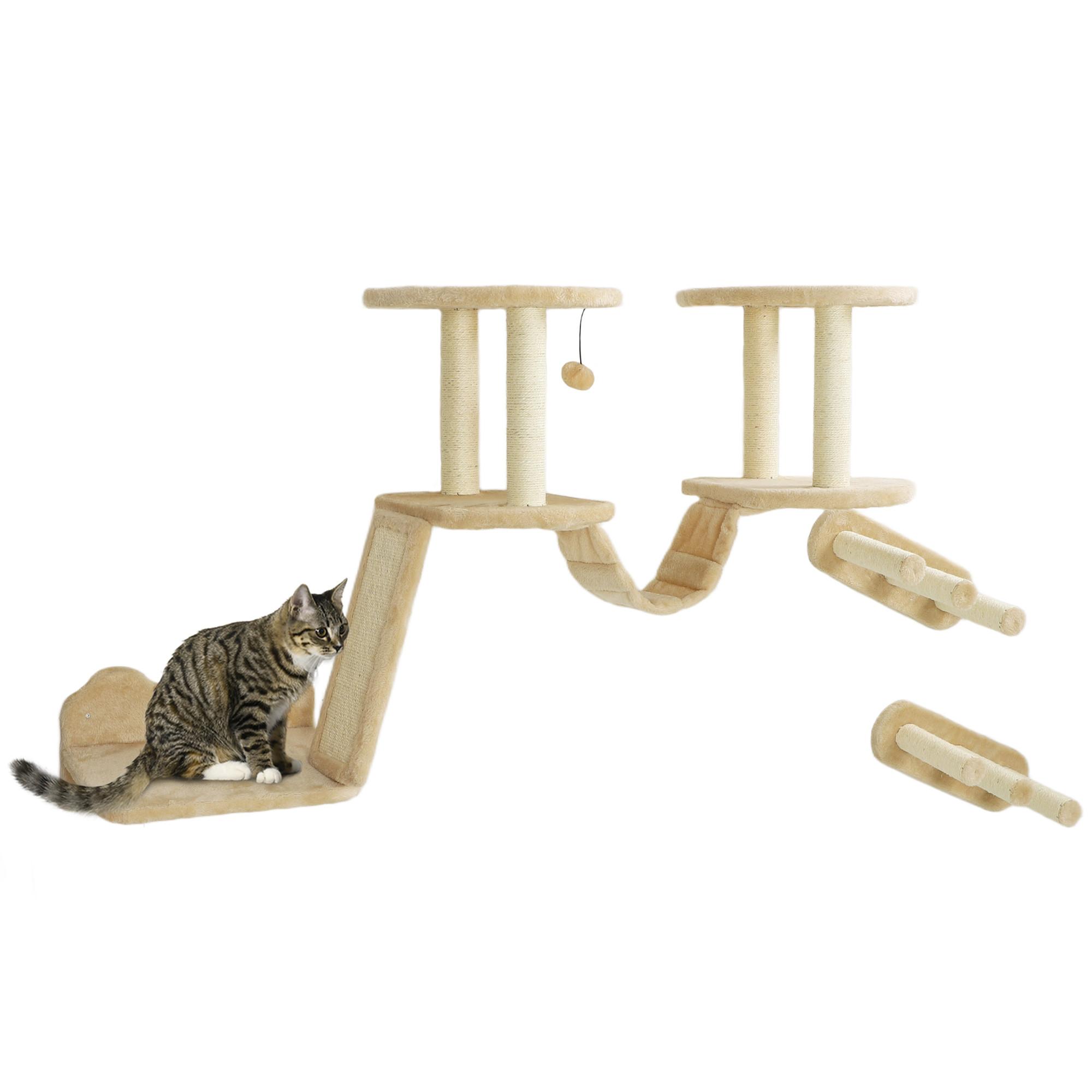 PawHut  Katzen Kletterwand Set 