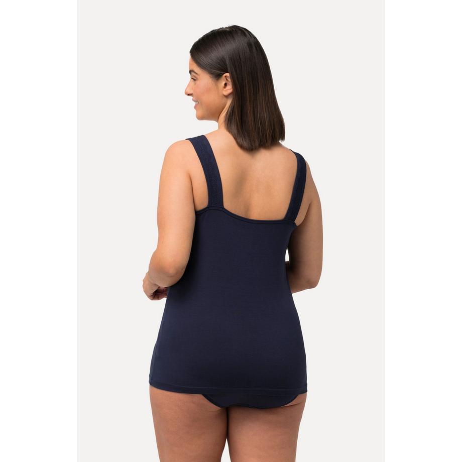 Ulla Popken Maillot de corps Coton Supima Larges Bretelles Dentelle  