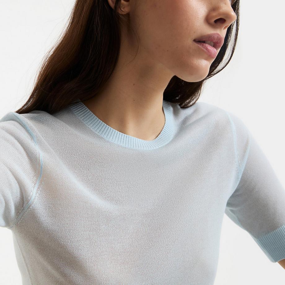 La Redoute Collections Pull Fin Manches Courtes Col Rond  