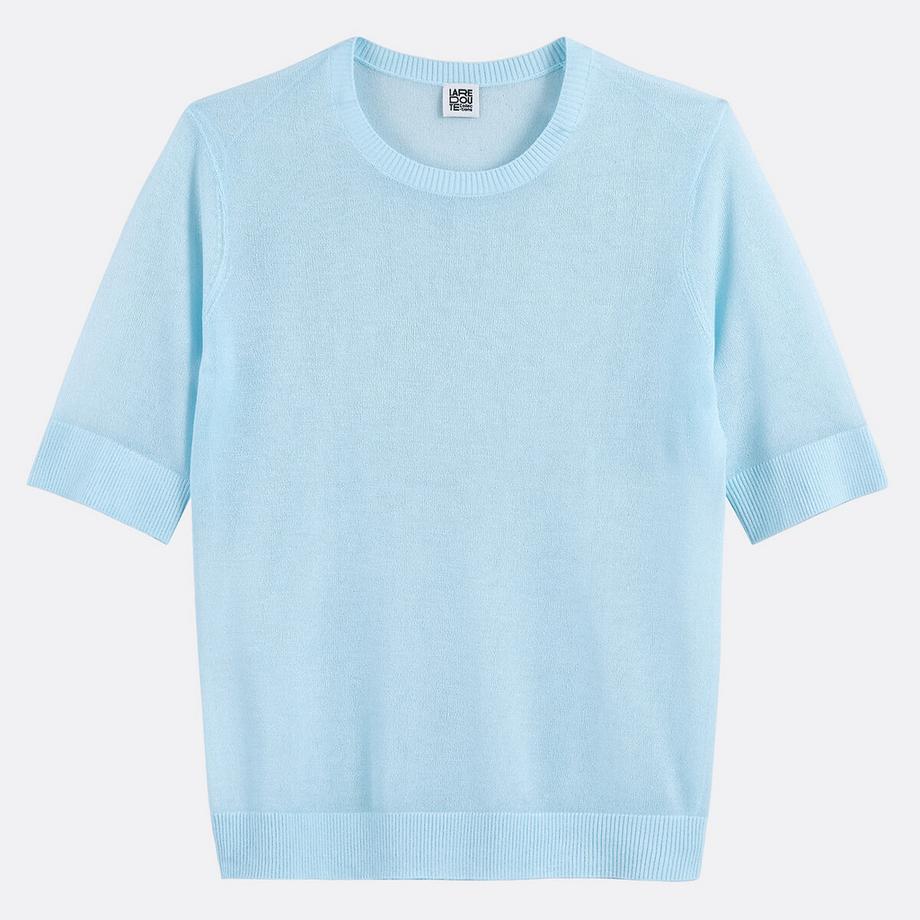 La Redoute Collections Pull Fin Manches Courtes Col Rond  