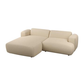 Ecksofa - Ecke links - Strukturstoff - Beige - POGNI von Maison Céphy