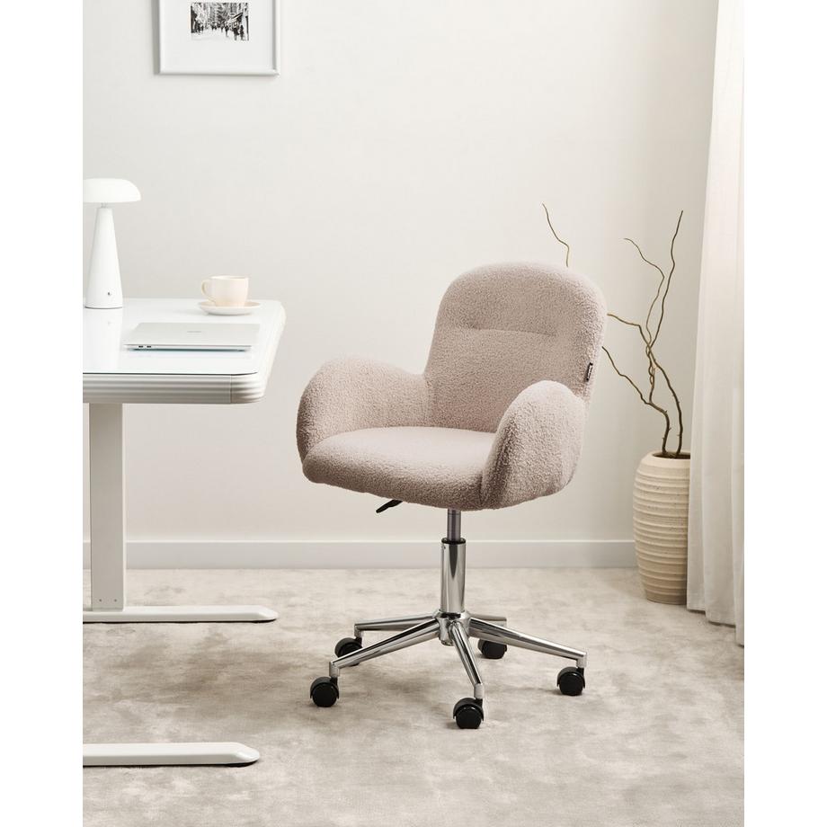 Beliani Chaise de bureau en Bouclé  PRIDDY  