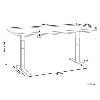 Beliani Verstellbarer Schreibtisch aus Faserplatte Modern DESTINES  