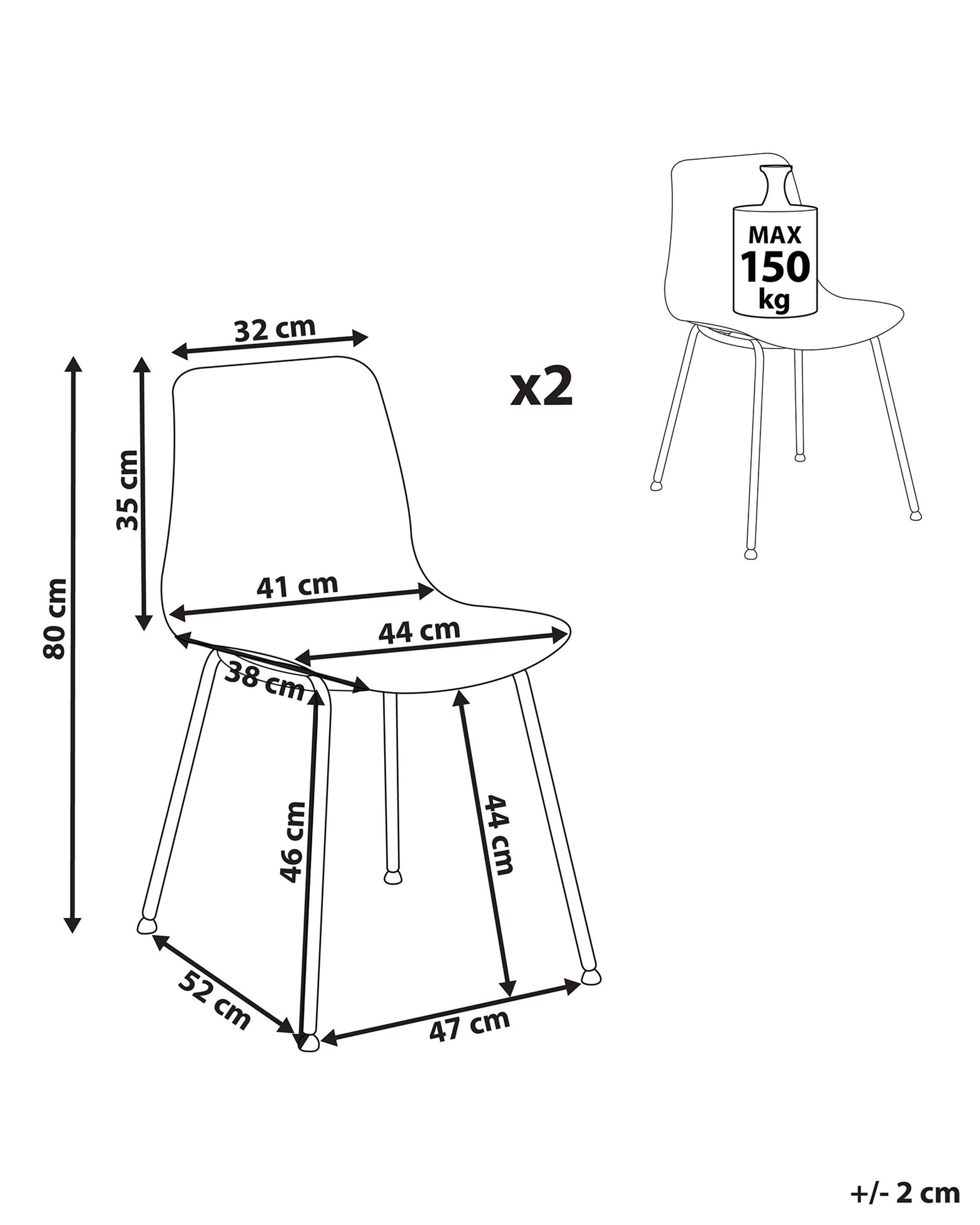 Beliani Set di 2 sedie da pranzo en Polipropilene Scandinavo LOOMIS  