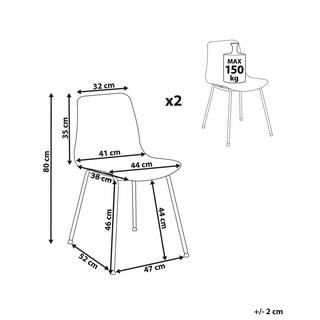 Beliani Set di 2 sedie da pranzo en Polipropilene Scandinavo LOOMIS  