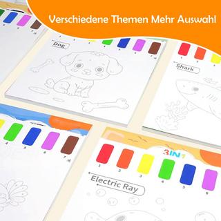 Activity-board  Livre de coloriage avec des aquarelles pour les tout-petits, papier de coloriage aquarelle pour les enfants de tous âges, livre magique 