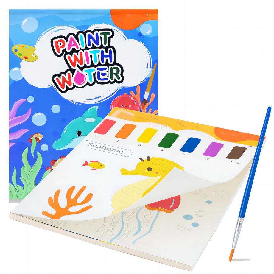 Malbuch mit Wasserfarben für Kleinkinder, Aquarellmalpapier für Kinder jeden Alters, Zauberbuch