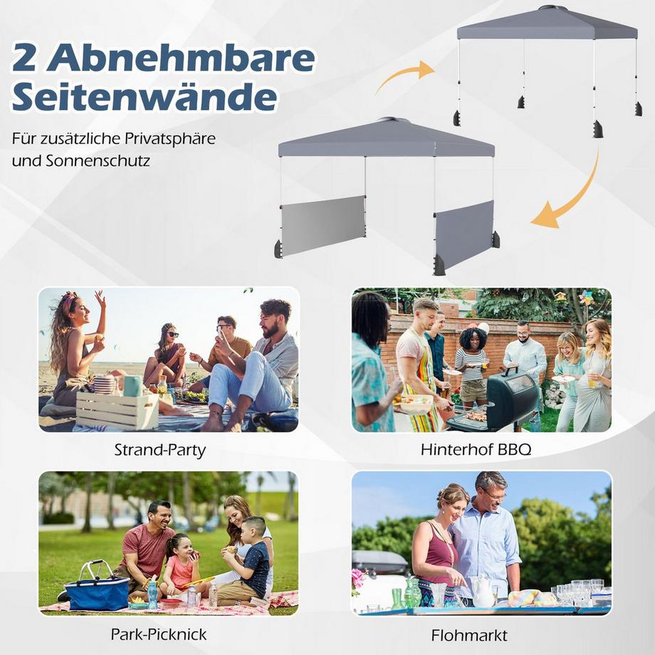 Northix Pop-Up-Pavillon mit Seitenwänden  