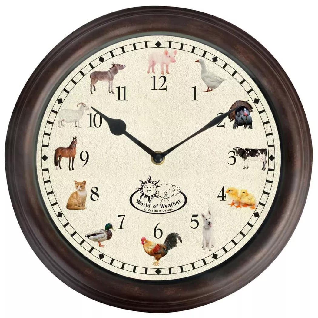Horloge musicale - Animaux de la ferme - D 30 cm