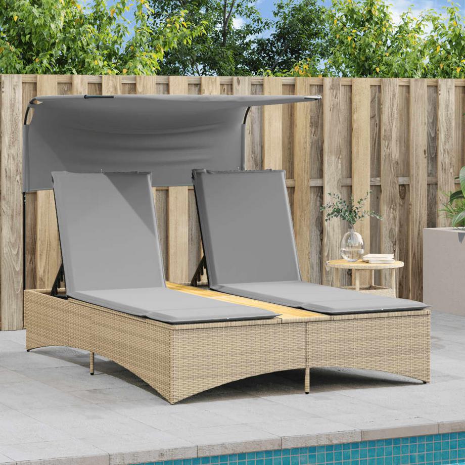 VidaXL Doppel-sonnenliege poly-rattan  
