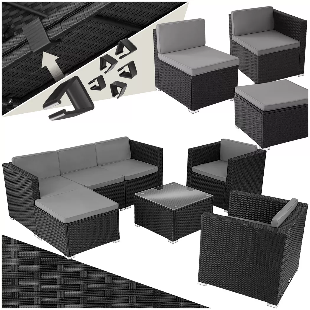 Salon en rotin Lignano avec 2 fauteuils -