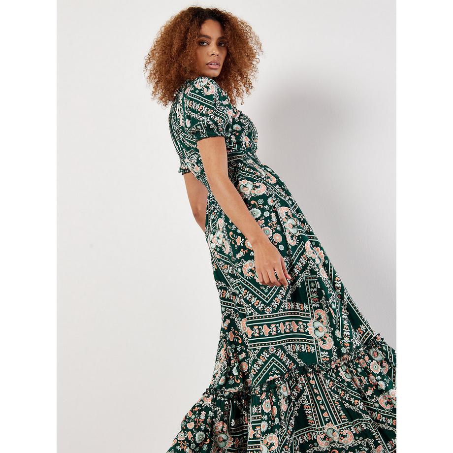 APRICOT Gemustertes gesmoktes Maxikleid  