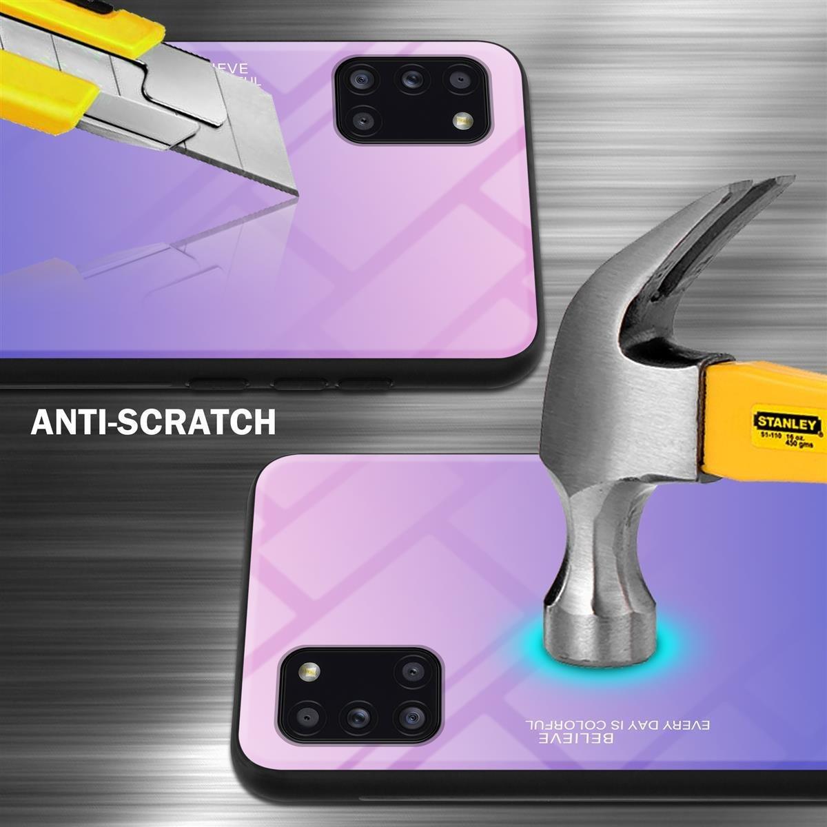 Cadorabo  Housse compatible avec Samsung Galaxy A31 - Coque de protection bicolore en silicone TPU et dos en verre trempé 