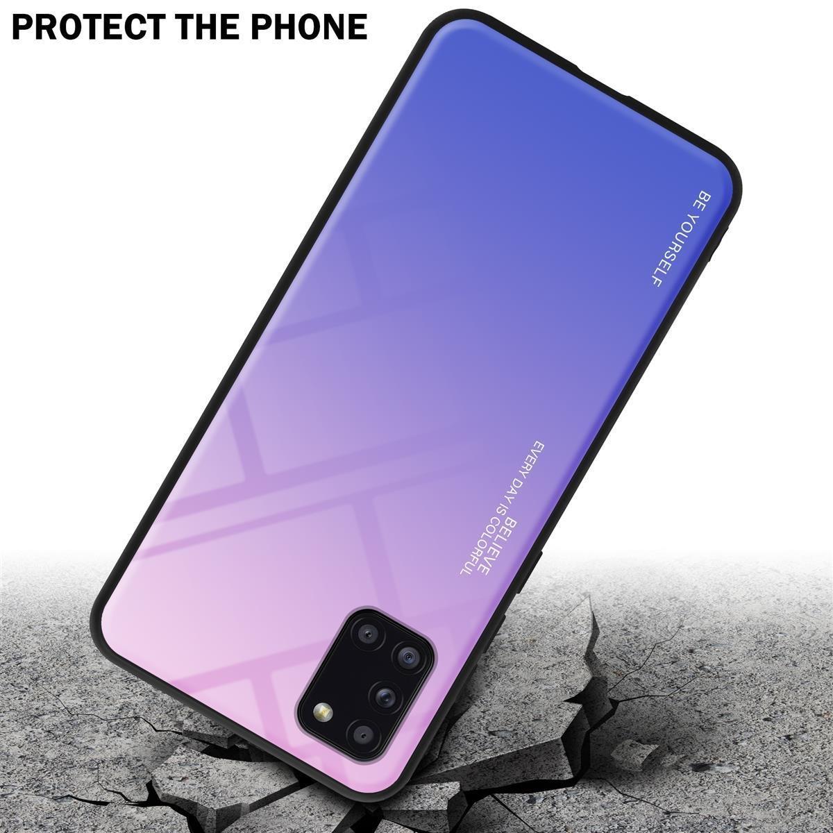 Cadorabo  Housse compatible avec Samsung Galaxy A31 - Coque de protection bicolore en silicone TPU et dos en verre trempé 