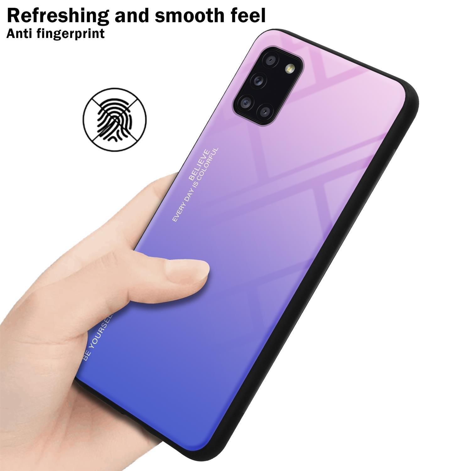 Cadorabo  Housse compatible avec Samsung Galaxy A31 - Coque de protection bicolore en silicone TPU et dos en verre trempé 