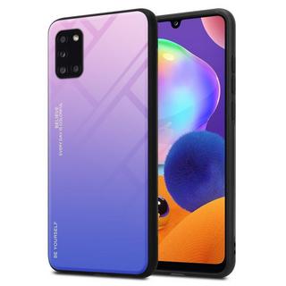 Cadorabo  Housse compatible avec Samsung Galaxy A31 - Coque de protection bicolore en silicone TPU et dos en verre trempé 