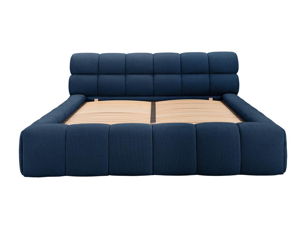 PASCAL MORABITO Lit coffre 160 x 200 cm - Tissu - Bleu nuit + Matelas - FORVIK II de Pascal Morabito  