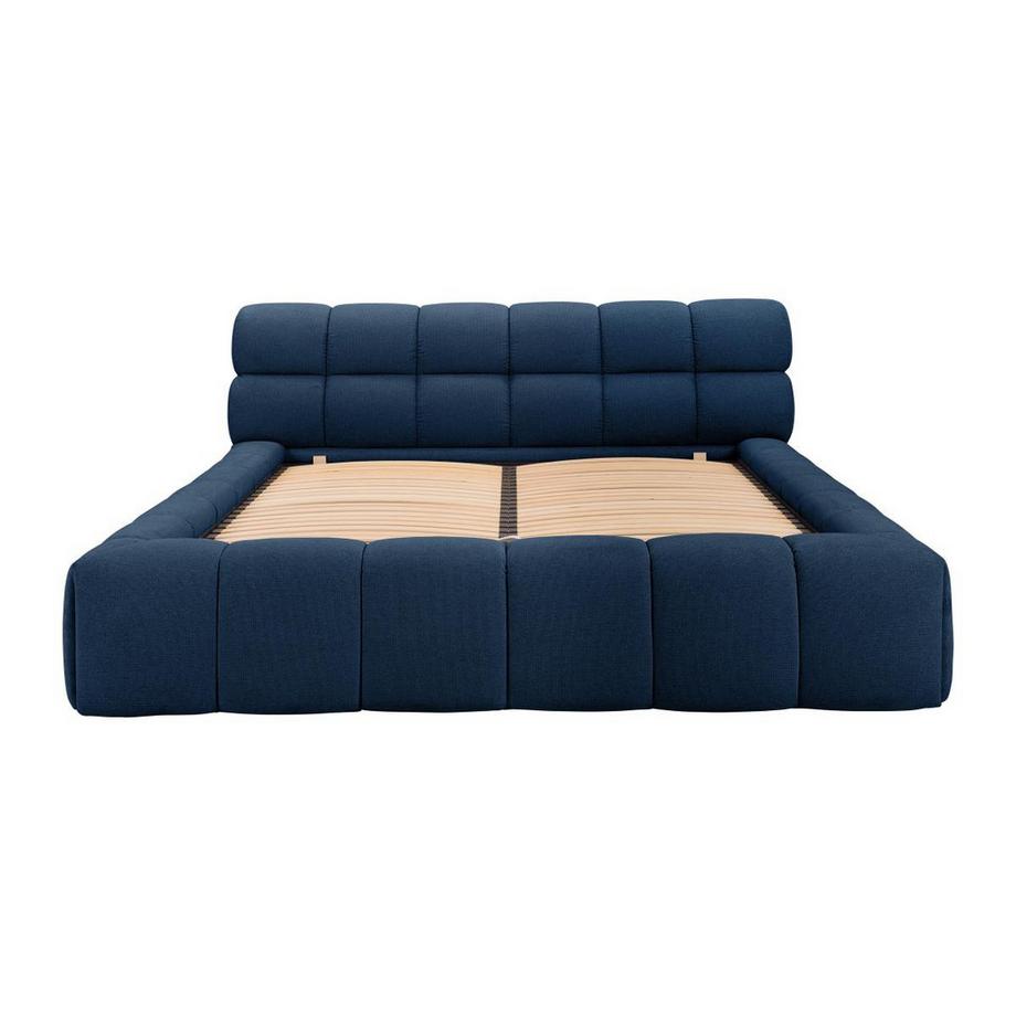 PASCAL MORABITO Lit coffre 160 x 200 cm - Tissu - Bleu nuit + Matelas - FORVIK II de Pascal Morabito  