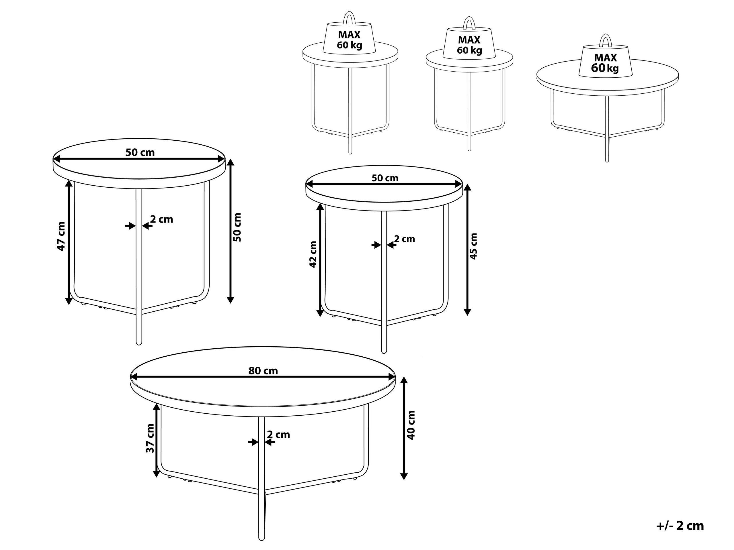 Beliani Ensemble de tables en MDF Moderne MELODY  