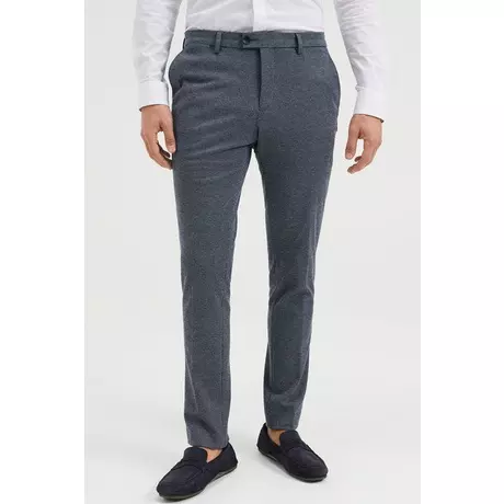 WE Fashion Herren-Slim-Fit-Anzughose mit Muster, Seldon  Blu Scuro