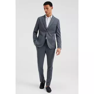 WE Fashion Herren-Slim-Fit-Anzughose mit Muster, Seldon  Blu Scuro
