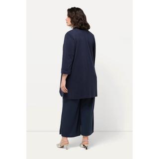 Ulla Popken  Blazer en jersey avec col à revers, manches 3/4. Mélange de modal 