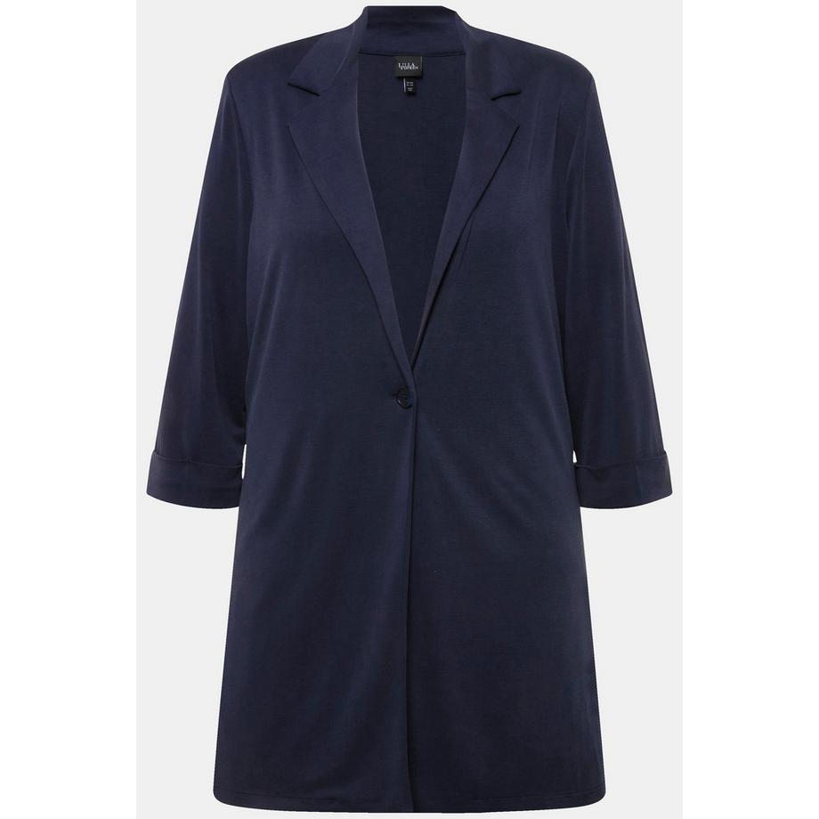 Ulla Popken Blazer in jersey Collo a revers Maniche 3/4 Misto modal  