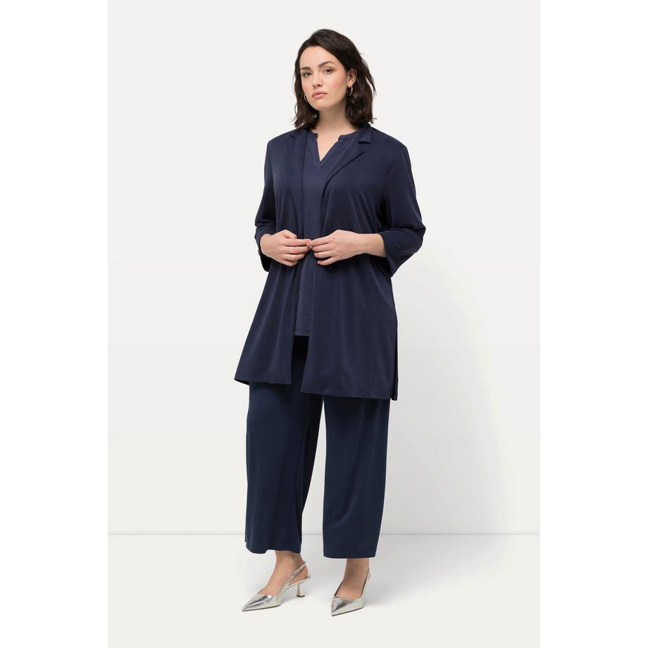 Ulla Popken Blazer in jersey Collo a revers Maniche 3/4 Misto modal  