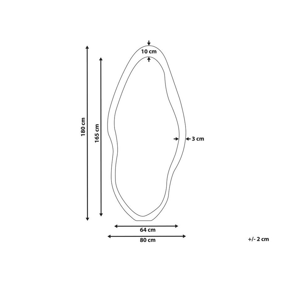 Beliani Wandspiegel aus Paulownia-Holz  BLET  