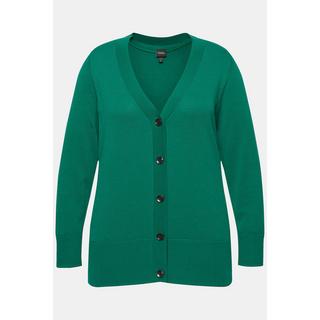 Ulla Popken  Cardigan in maglia fine con scollatura a V e abbottonatura 