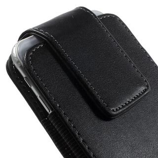 Cover-Discount  Universale - Borsa da cintura M a 360° con clip verticale in pelle nera 