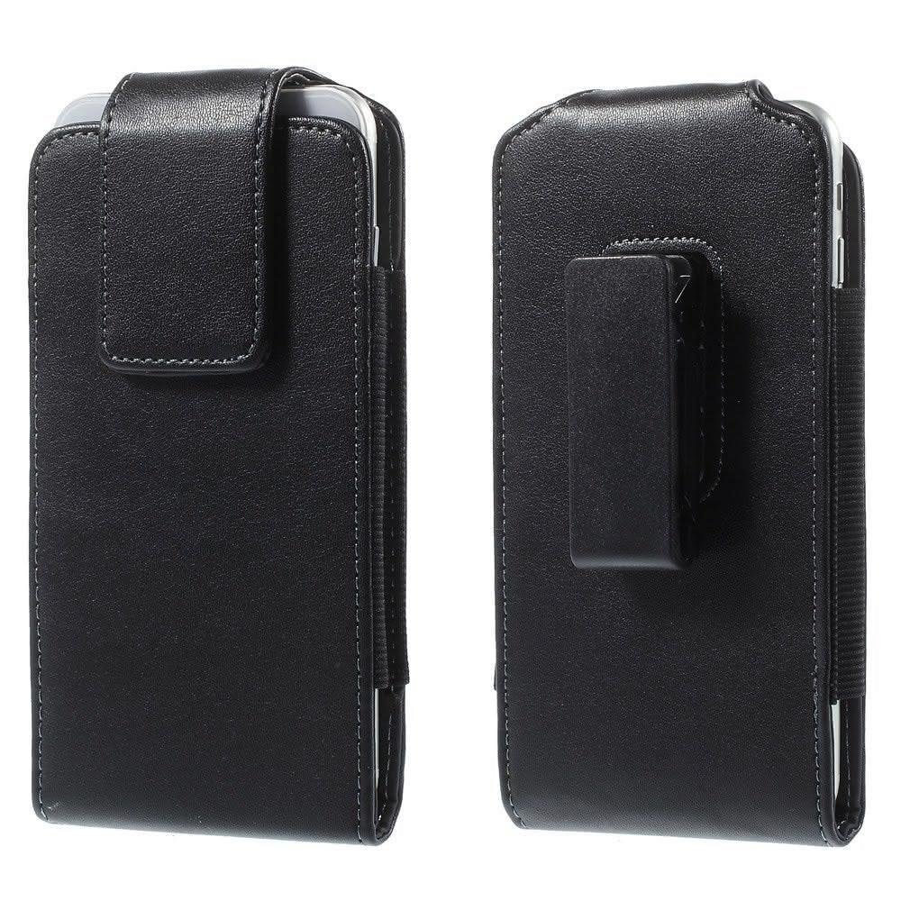 Cover-Discount  Universale - Borsa da cintura M a 360° con clip verticale in pelle nera 