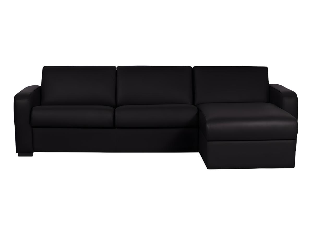 Vente-unique Ecksofa Leder mit Schlaffunktion BEVIS Mit Matratze Ecke Rechts  