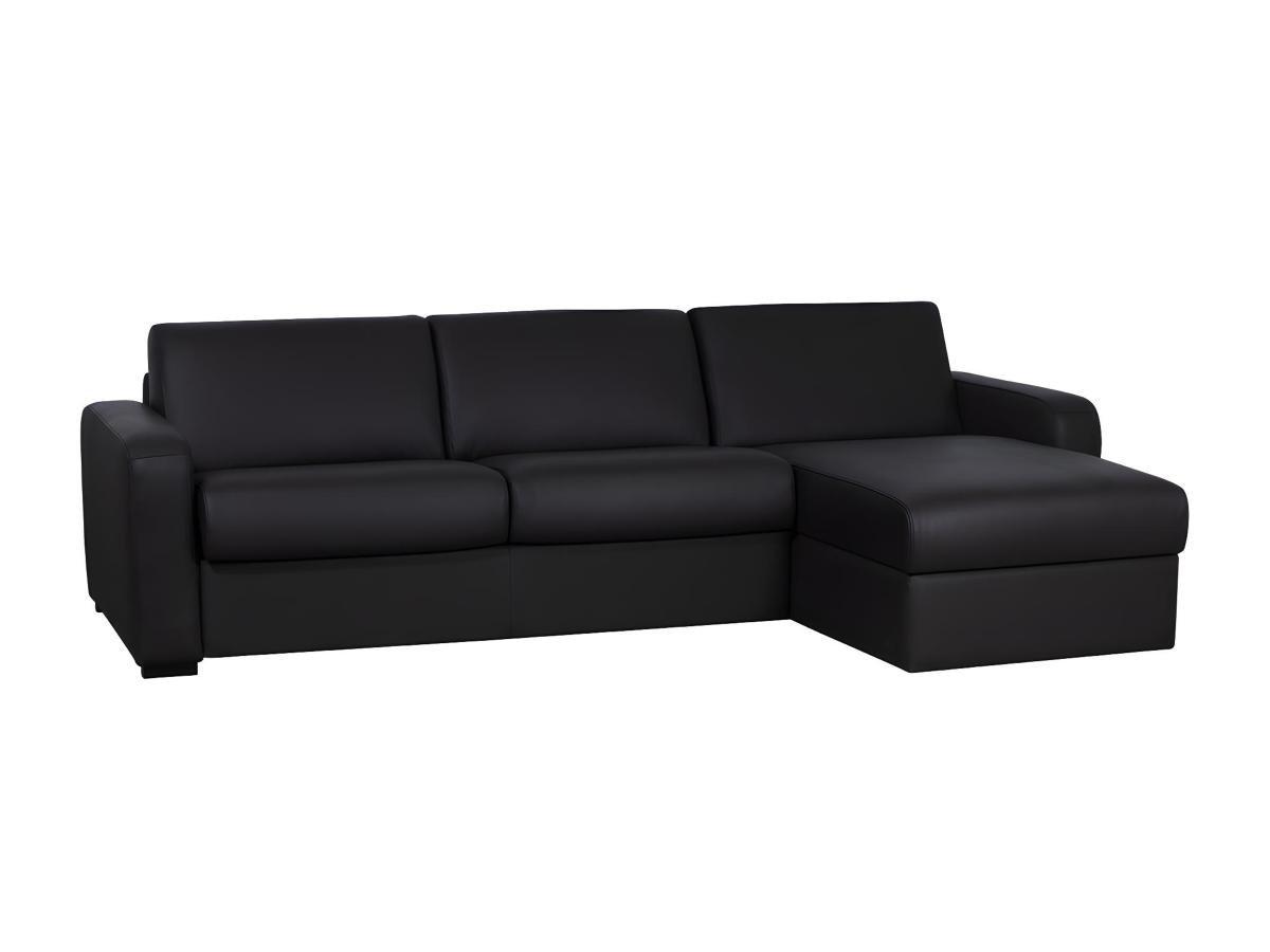 Vente-unique Ecksofa Leder mit Schlaffunktion BEVIS Mit Matratze Ecke Rechts  