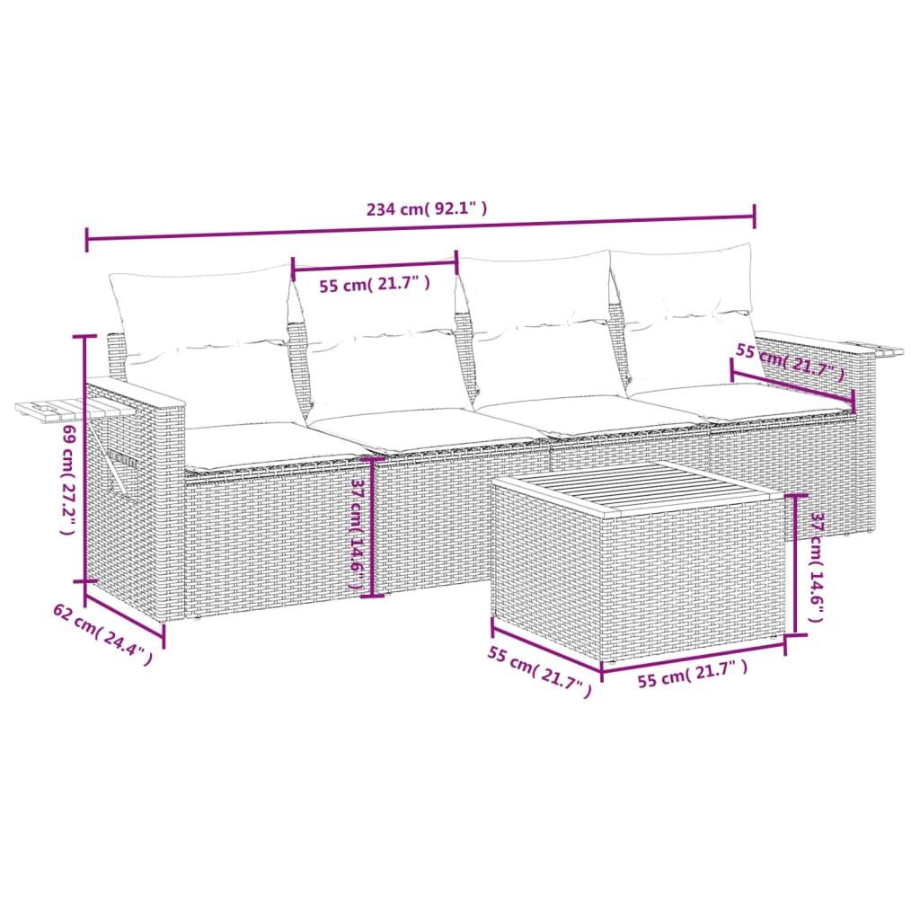 VidaXL Ensemble de canapés de jardin rotin synthétique  