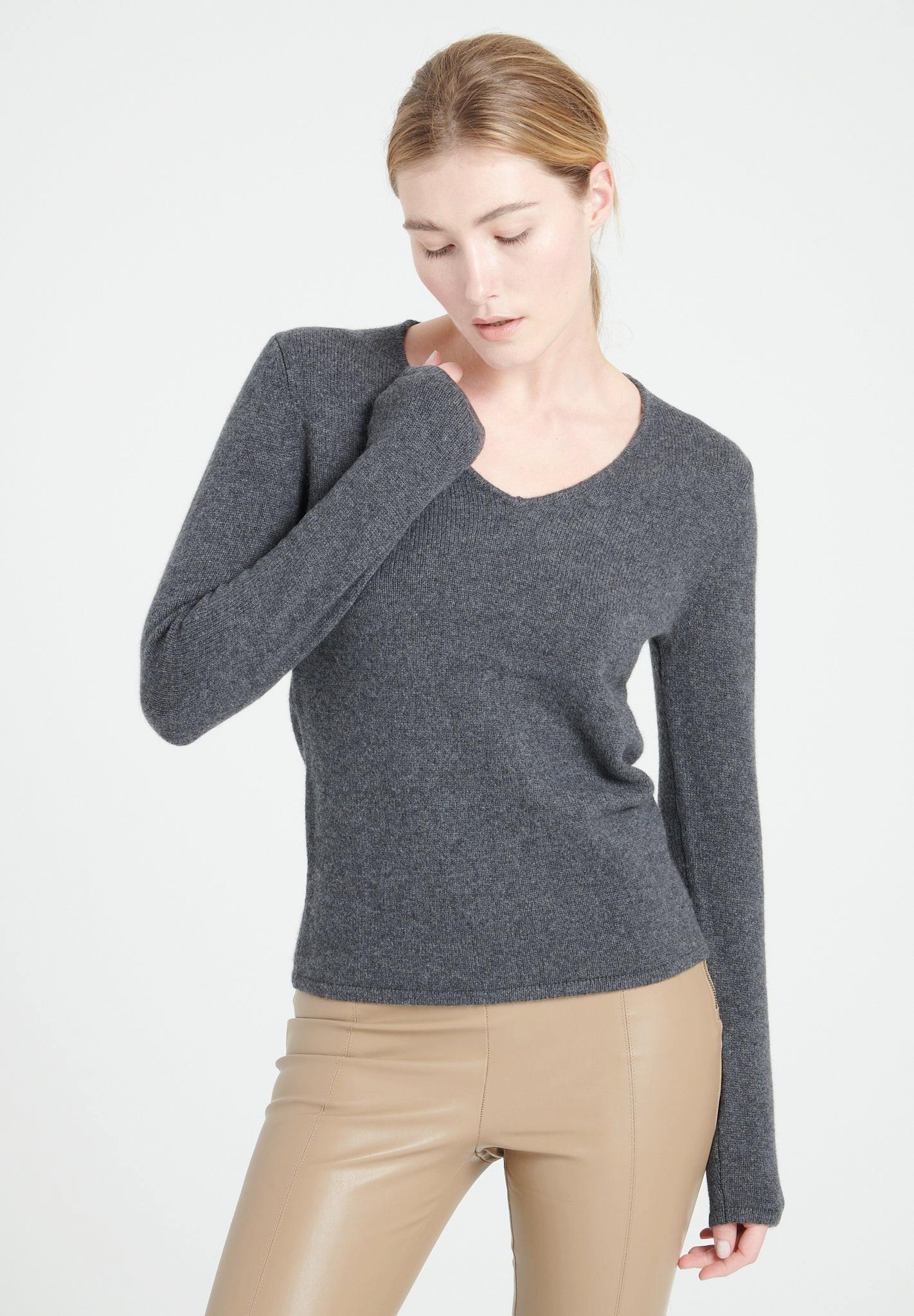 Studio Cashmere8  LILLY 20 Pullover mit V-Ausschnitt 4 Fäden - 100% Kaschmir 