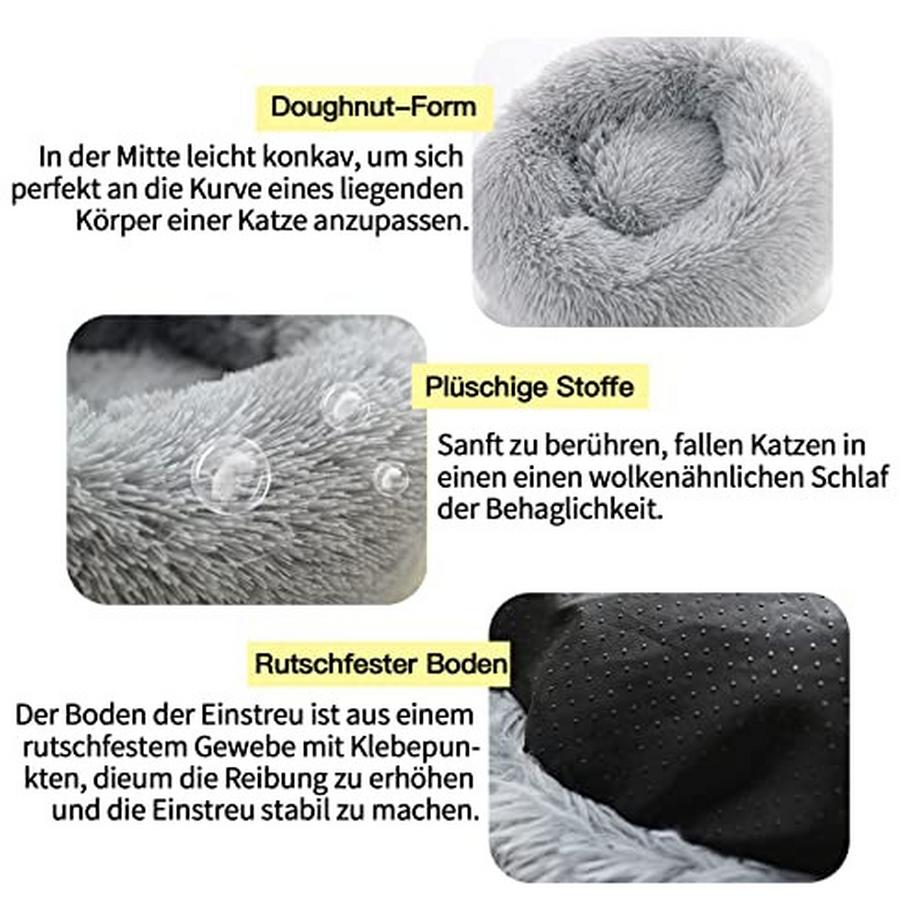 Alopini  Katzenbett Flauschiges Katzenkissen Waschbares Hundebett Kleines Hundebett für kleine Hunde, Katzen 