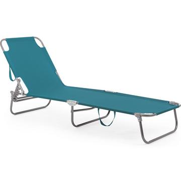 Chaise longue pliante Oristano turquoise 55x185