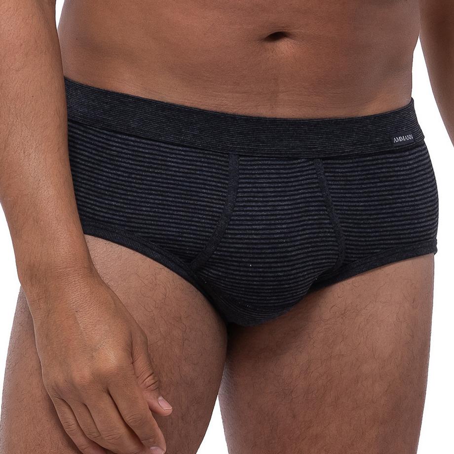 Ammann Lot de 3 Slips Fines Côtes avec Braguette  