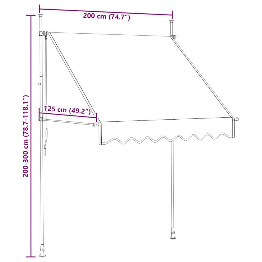 VidaXL Auvent rétractable tissu  