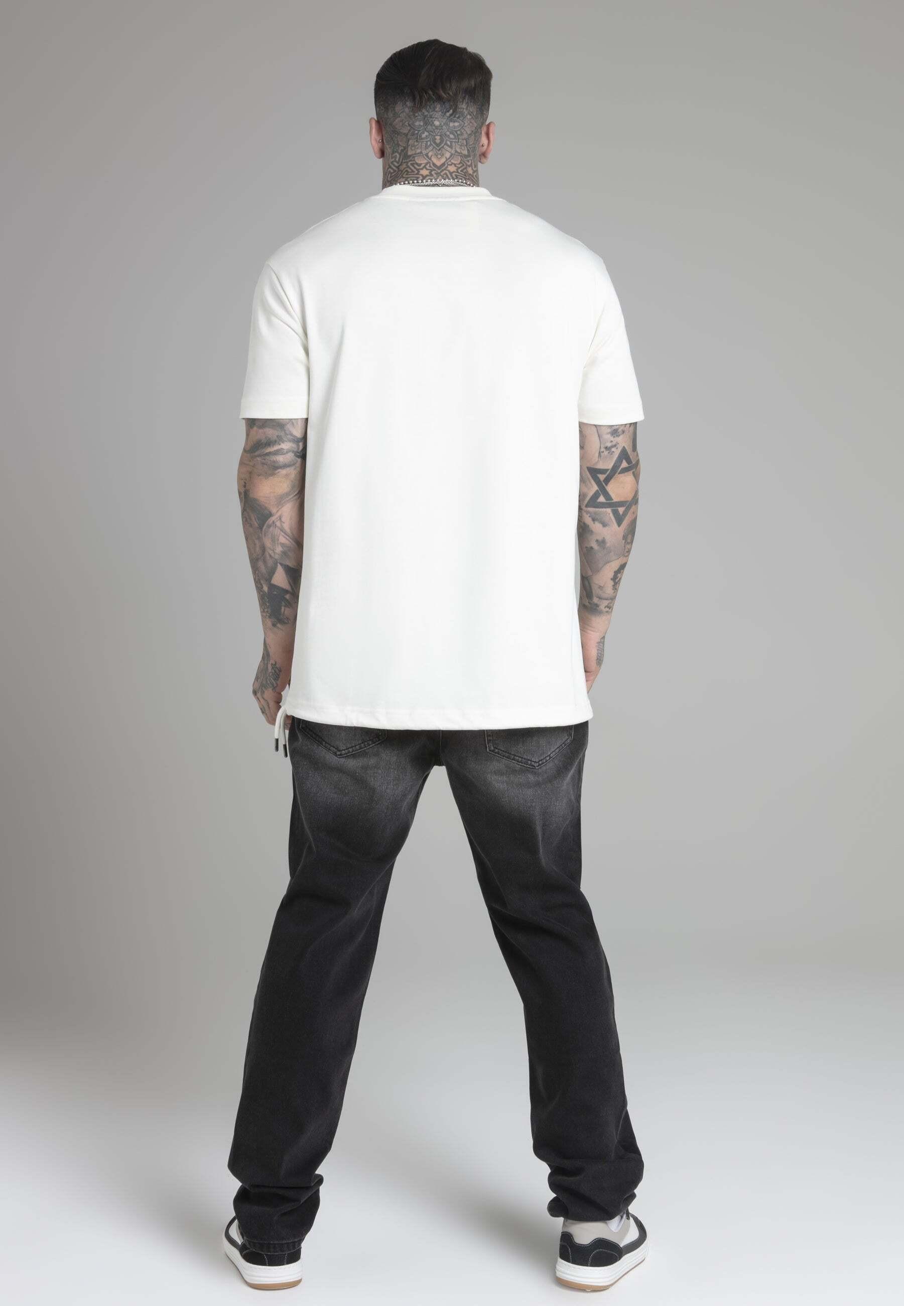 Sik Silk  T-Shirt Oversized T-Shirt in Ecru 