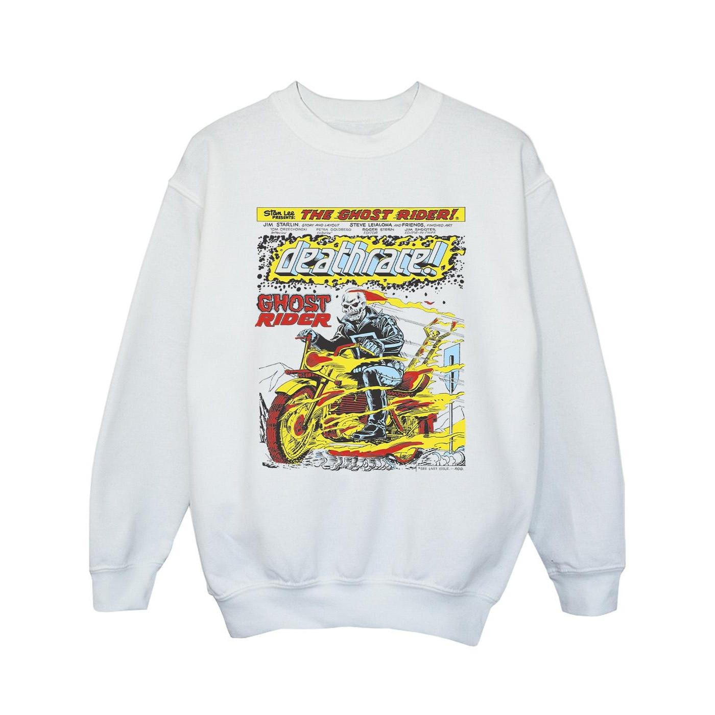 Image of Ghost Rider Chest Deathrace Sweatshirt Mädchen Weiss 104